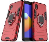 Voor Samsung Galaxy A01 Core schokbestendige pc + TPU beschermhoes met magnetische ringhouder (rood)