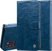 Voor Samsung Galaxy A31 zakelijke stijl olie wax textuur horizontale flip lederen tas met houder & kaartsleuven & portemonnee (koningsblauw)