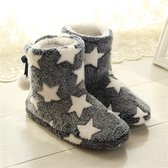 Winter dikke bodem Home Boots Katoenen pantoffels voor dames, maat: 36-37 (donkerblauw)