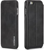 Voor iPhone 6 Hon Ancient Series lederen tas met kaartsleuven en houder en portemonnee (zwart)