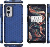 Voor OnePlus 9 schokbestendige honingraat pc + TPU-hoes (blauw)