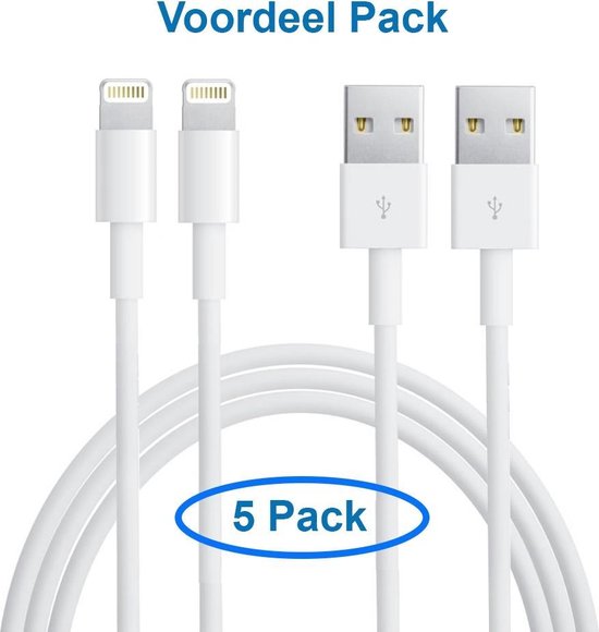 MMOBIEL 5 Stuks USB naar 8 Pins Lightning Kabel Oplader - voor iPhone /  iPad / iPod | bol.com