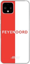 6F hoesje - geschikt voor Google Pixel 4 -  Transparant TPU Case - Feyenoord - met opdruk #ffffff
