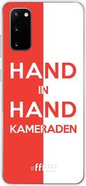 6F hoesje - geschikt voor Samsung Galaxy S20 -  Transparant TPU Case - Feyenoord - Hand in hand, kameraden #ffffff