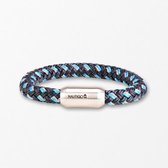 Touw armband Blauw en Grijs XL