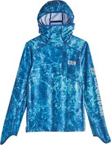 Coolibar - UV Zwemshirt met capuchon voor kinderen - Andros - Blauw Water - maat XS (98-104cm)
