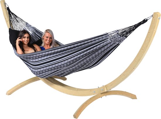 Hamac Double ' Comfort' Noir White - Zwart