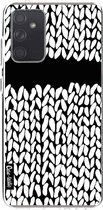 Casetastic Samsung Galaxy A72 (2021) 5G / Galaxy A72 (2021) 4G Hoesje - Softcover Hoesje met Design - Missing Knit Black Print