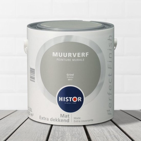 Voorafgaan Vaag reservoir Histor Perfect Finish Muurverf Mat - 2,5 Liter - Grind | bol.com