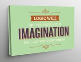 Canvas Inspirational Art - Logic will get you from a to z imagination will get you everywhere - 60x40cm