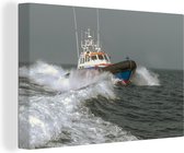 Canvas Schilderij Een reddingsboot op zee - 60x40 cm - Wanddecoratie