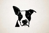 Wanddecoratie - Hond - Staffordshire Terrier 1 - XS - 25x27cm - Zwart - muurdecoratie - Line Art