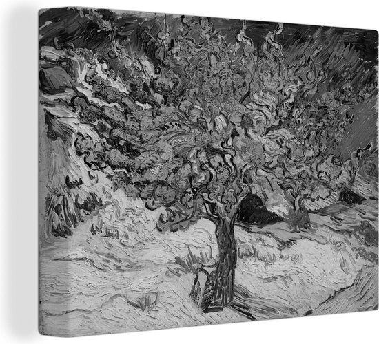 Canvas Schilderij De moerbeiboom - Vincent van Gogh - Zwart - Wit - 80x60  cm - | bol.com