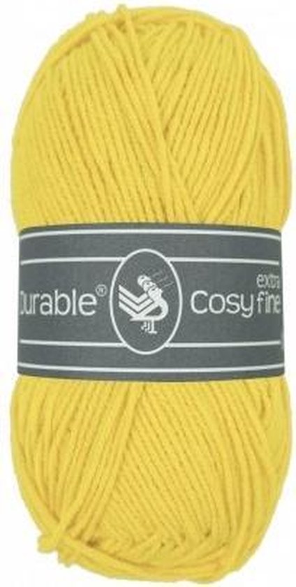 5 x Durable Cosy extra fine yellow - geel (2180) - acryl en katoen garen - 50 grams - pendikte 3 a 3,5mm