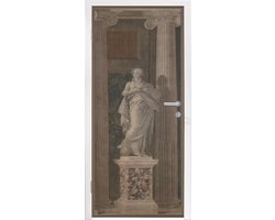 Deursticker Giovanni Battista Tiepolo - Grammar - Schilderij van Giovanni Battista Tiepolo - 85x215 cm - zelfklevende deurposter - bubbelvrij en herpositioneerbare deursticker
