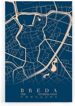 Walljar - Stadskaart Breda Centrum VI - Muurdecoratie - Poster met lijst