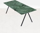 Marmeren Eettafel - India Green (V-poot) - 200 x 90 cm  - Gepolijst