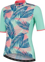 Rogelli Leaf Fietsshirt - Korte Mouwen - Dames - Mint, Coral - Maat XS