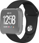 By Qubix - Fitbit Versa 1 / 2 & Lite  siliconen bandje (large) - Zwart - Fitbit versa bandjes