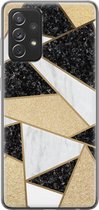 Samsung Galaxy A72 hoesje siliconen - Goud abstract - Soft Case Telefoonhoesje - Print / Illustratie - Goud