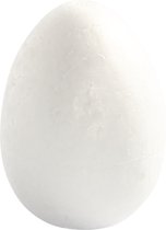 Eieren, H: 8 cm, wit, 5 stuk/ 1 doos