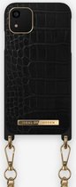 iDeal of Sweden Phone Necklace Case voor iPhone 11/XR Jet Black Croco