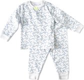 Little Label Pyjama Meisjes - Maat 92 - Vlindertjesprint Blauw - Zachte BIO Katoen