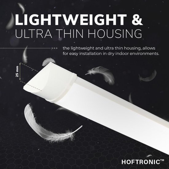 HOFTRONIC - Geïntegreerde LED Buis 120 cm 40W 3000K 4800lm Samsung LEDs - 5 jaar garantie incl. montageklemmen & quick connector - LED Batten - Onderbouwverlichting voor keuken en schuur - HOFTRONIC
