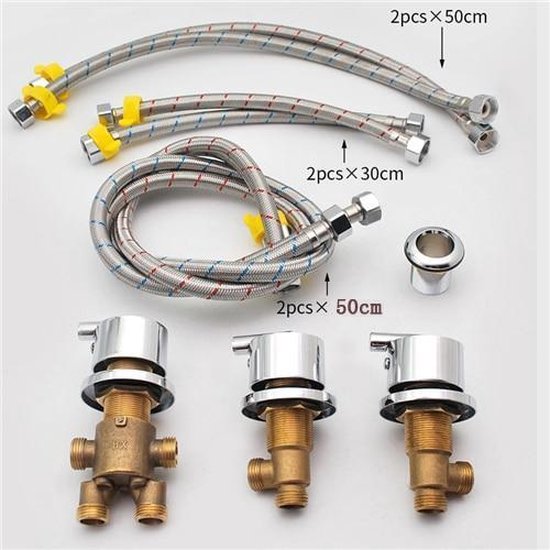 1 set warm en koud water koperen massage badkraan badkamer