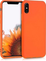 kwmobile telefoonhoesje voor Apple iPhone X - Hoesje voor smartphone - Back cover in neon oranje