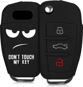 kwmobile autosleutel hoesje voor Audi 3-knops autosleutel - Autosleutel behuizing in wit / zwart - Don't Touch My Key design
