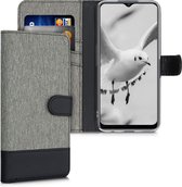 kwmobile telefoonhoesje voor Oppo A5 (2020) - Hoesje met pasjeshouder in grijs / zwart - Case met portemonnee