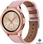 Leer Smartwatch bandje - Geschikt voor Strap-it Samsung Galaxy Watch 42mm bandje leer - roze - Strap-it Horlogeband / Polsband / Armband