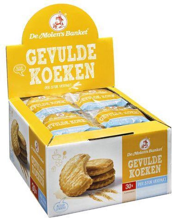 De Molen - Gevulde Koeken - Verpakt - 30 stuks | bol.com