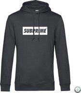 Subprime - Heren Hoodies Hoodie Block Antraciet - Grijs - Maat 3XL