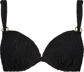 Hunkemöller Dames Badmode Voorgevormde push-up beugel bikinitop Crochet Cup A - E - Zwart - maat C80