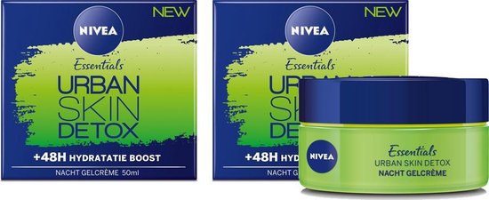 Nivea Essentials Urban Skin Detox Night Gel Cream Multi Pack - 2 x 50 ml |  bol