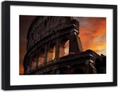 Foto in frame , Colosseum in de schemer ,120x80cm , Multikleur , wanddecoratie