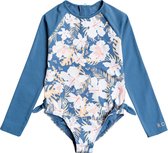 Roxy - UV Badpak voor jonge meisjes - Longsleeve - Swim Lovers - Blue Moonlight - maat 116cm