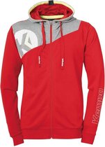 Kempa Core 2.0 Hood Jacket Rood-Donker Grijs Melange Maat XL