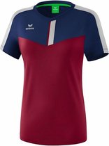 Erima Squad T-Shirt Dames New Navy-Bordeaux Grijs Maat 34
