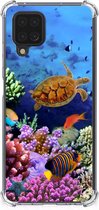 Silicone Back Cover Geschikt voor Samsung Galaxy A12 Smartphone hoesje met doorzichtige rand Vissen