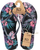 Xq Footwear Teenslippers Dames Polyester Zwart/roze Maat 41