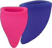 Fun Factory Fun Cup Explore Kit Menstruatie Cup - Roze & Blauw - Stimulerend supplement