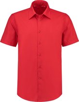 L&S Shirt poplin mix met korte mouwen voor heren rood - S