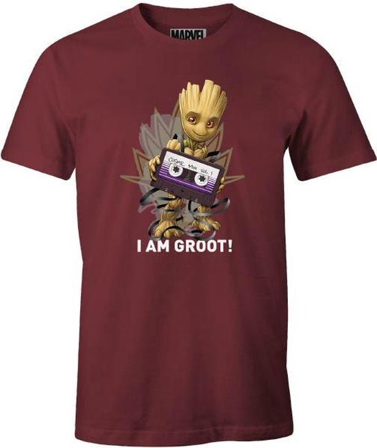 Marvel - Les Gardiens de la Galaxie - T-shirt Bordeaux Hommes - Je suis Groot - L