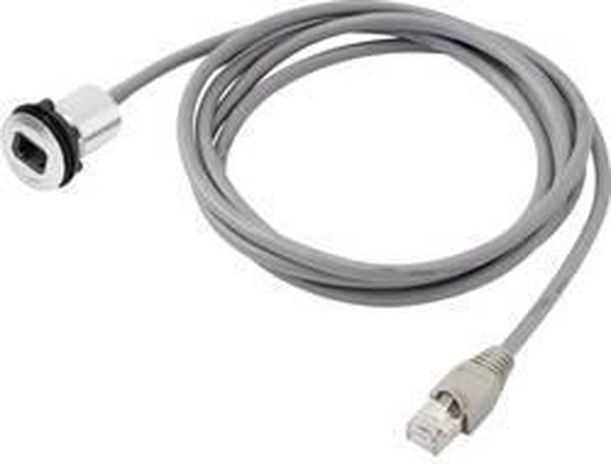 TRU COMPONENTS RJ45-01 RJ45-inbouwbus 1408770 Bus, inbouw, Stekker, recht Aantal polen (sensoren) 8P8C Zilver 1 stuk(s)