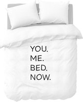 Y-NOT - Bed Now - Dekbedovertrek - Microvezel - Tweepersoons - 200x200/220 cm - Zwart,Wit