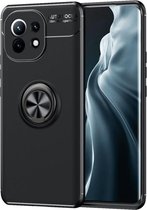 Xiaomi Mi 11 Hoesje Metalen Magnetische Ring Kickstand Zwart