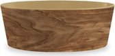 Tarhong voerbak hond olive melamine houtprint / zandkleur 18x18x6,5 cm 1180 ml
